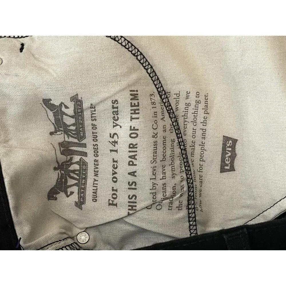 New Levis 541 Taper Jeans 42 x 30 Soft Black Stretch Measure 44/30
